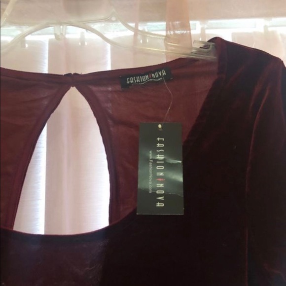 FASHION NOVA Bey Yourself Bodysuit Burgundy - Picture 3 of 5